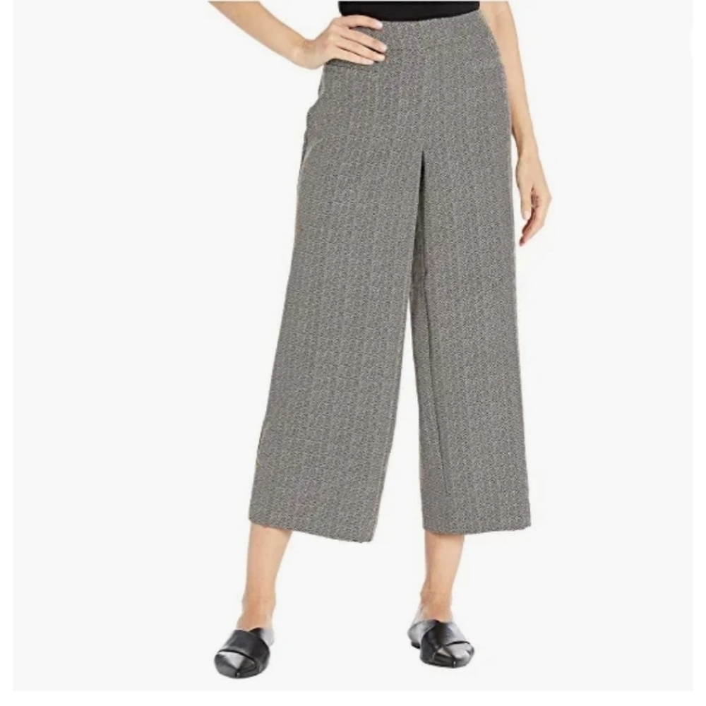 Jones New York Plus Size Herringbone Sandstone Wide-Leg Cullotes